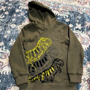 Kids Headquarters Olive Dinosaur Hoodie